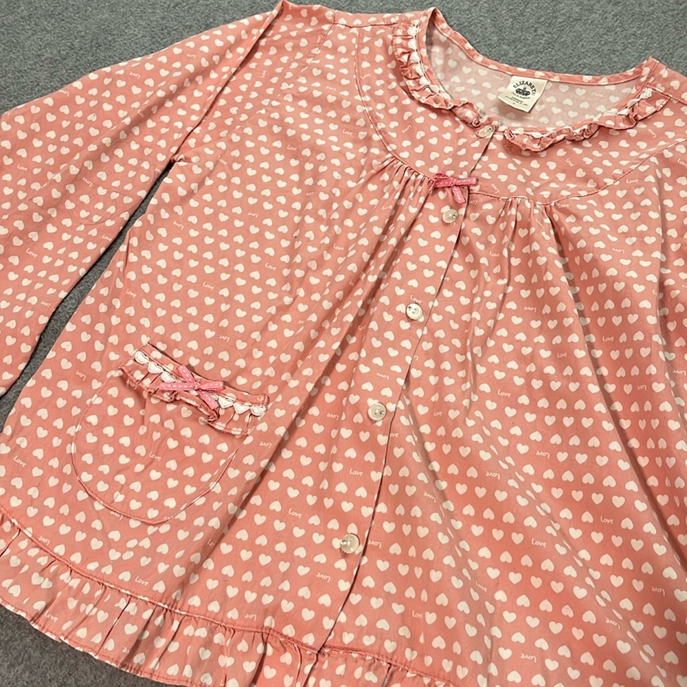 Coquette Kawaii Pink Top Shirt Large Petite Ruffles Heart Girly